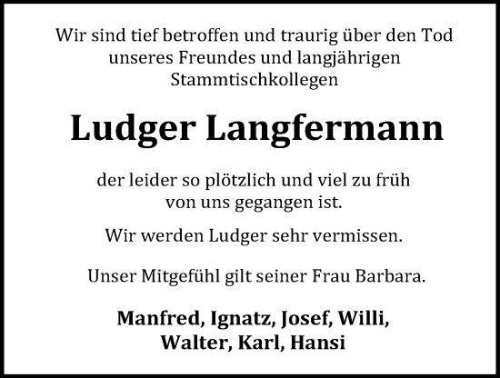 Anzeige von Ludger Langfermann von OM-Medien